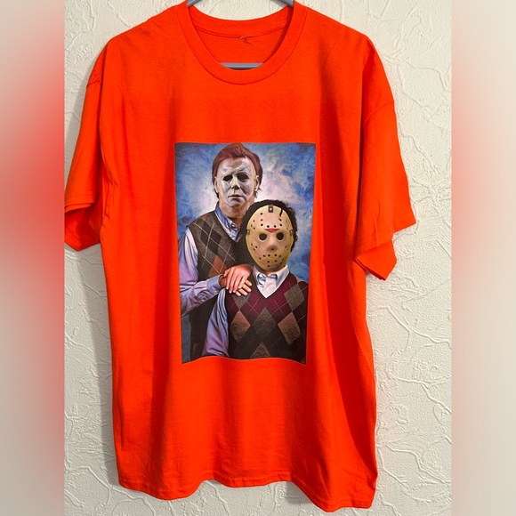 Insane Halloween Horror Step Bros Big Print Shirt - Picture 1 of 2